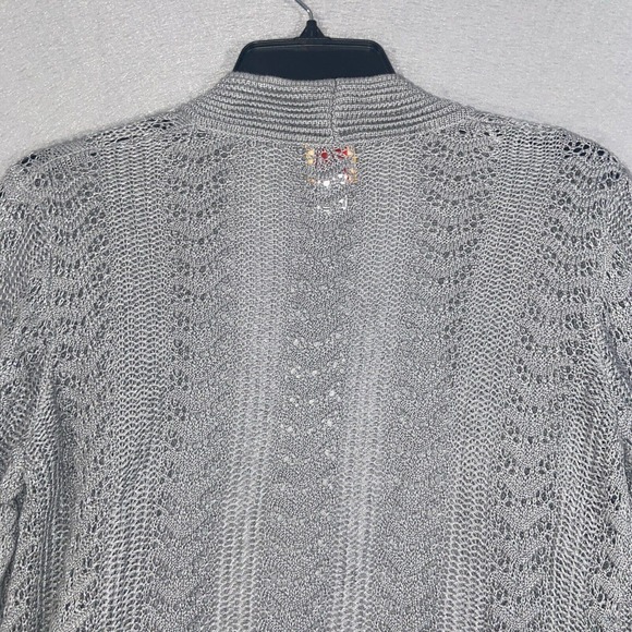Ruby Rd Cardigan Womens Large Grey Long Sleeve Tight Knit Tasseled Casual Adult - Picture 7 of 11